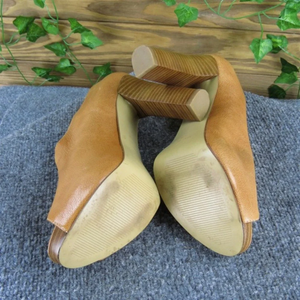 Nine‎ West Women's Mega Platform Brown Leather Pump 8.5 Medium Gently Used 2025